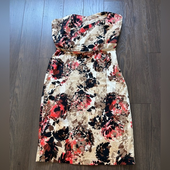 Floral Strapless Sweetheart Neckline Dress Medium - Picture 5 of 12